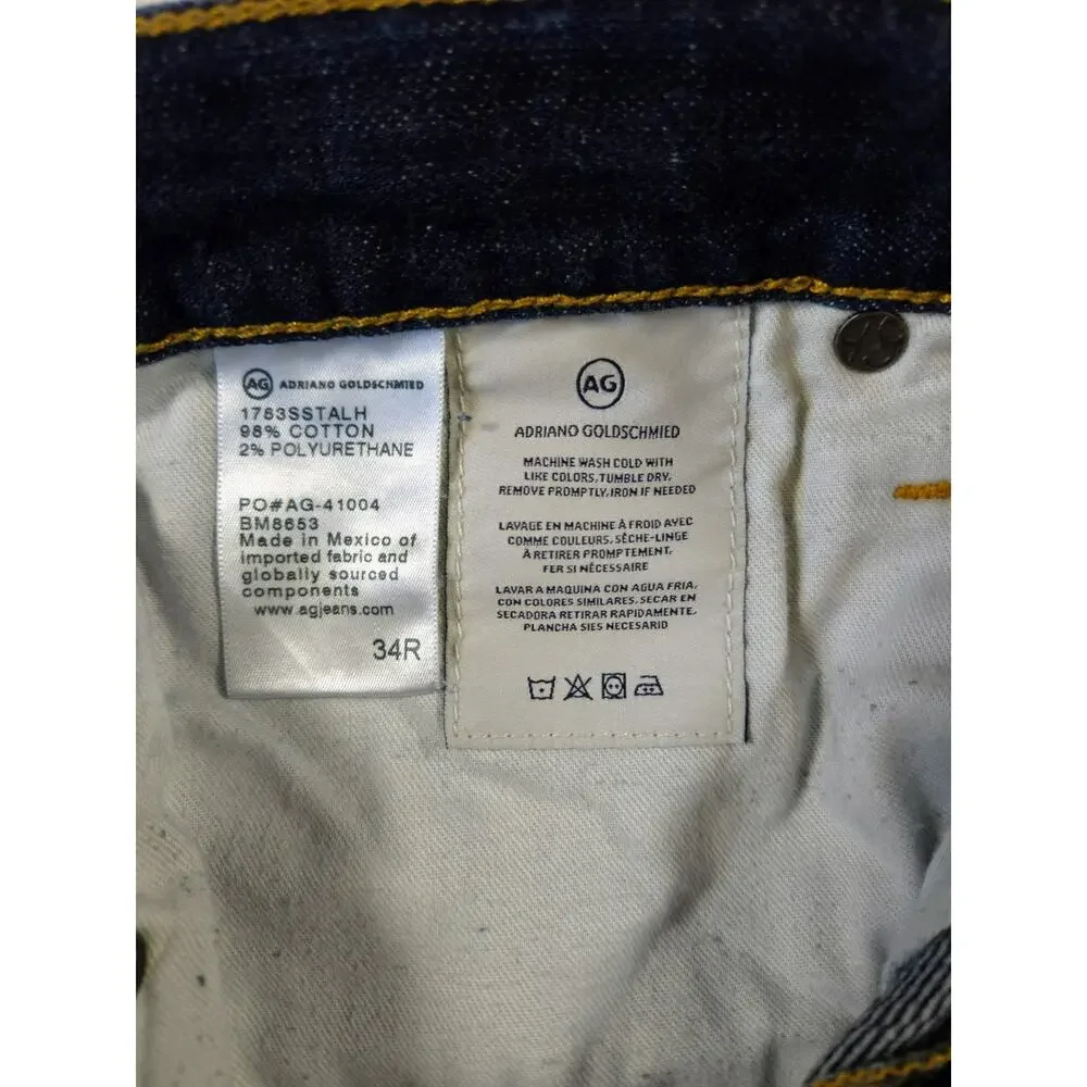 AG Adriano Goldschmied The Tellis Jeans Mens 34x34 Dark Wash Modern Slim Fit